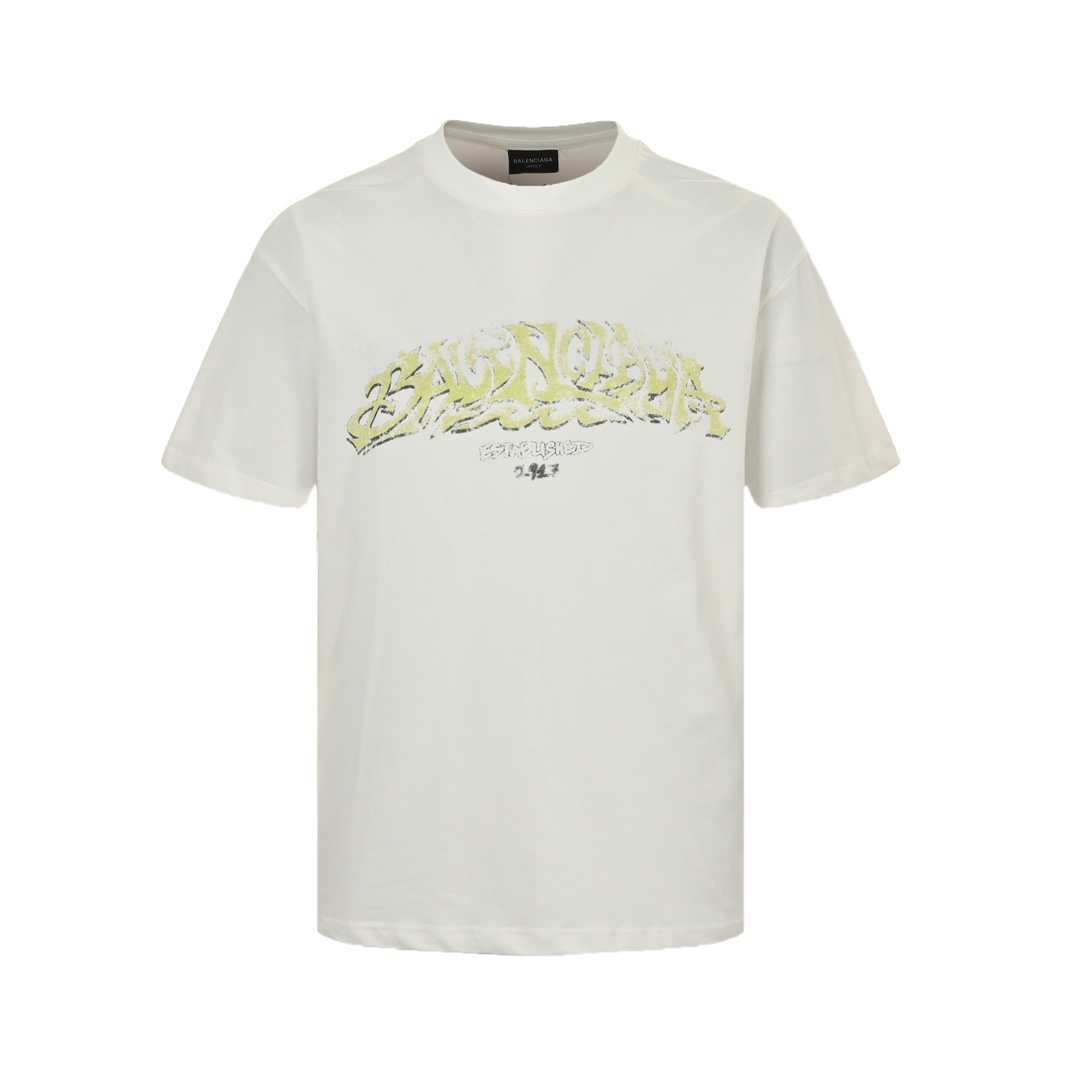 Balenciaga/巴黎世家 走秀款灾难火焰字母短袖