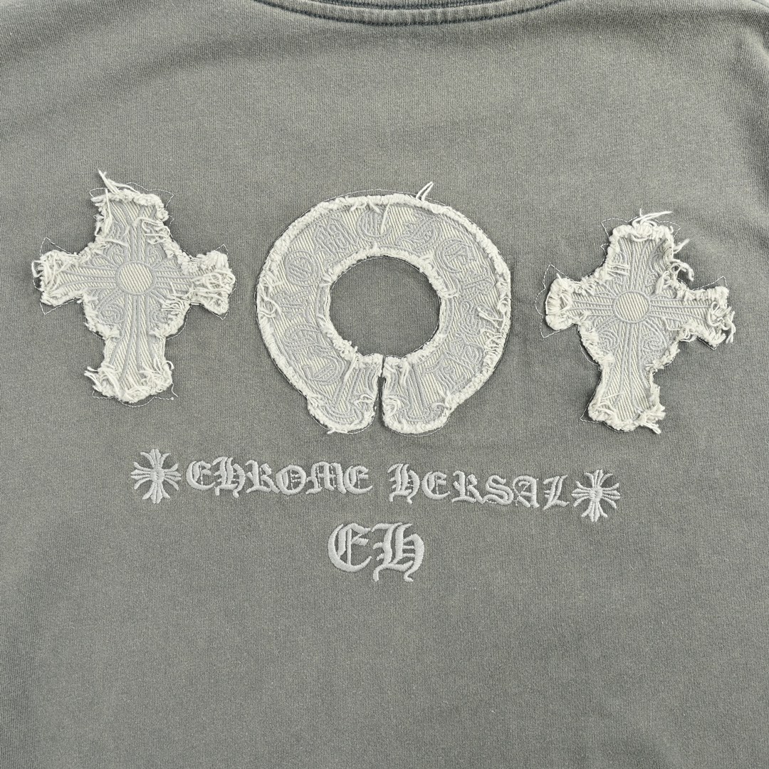 170 Chrome Hearts/克罗心 24ss 十字梵文卷轴贴布绣短袖