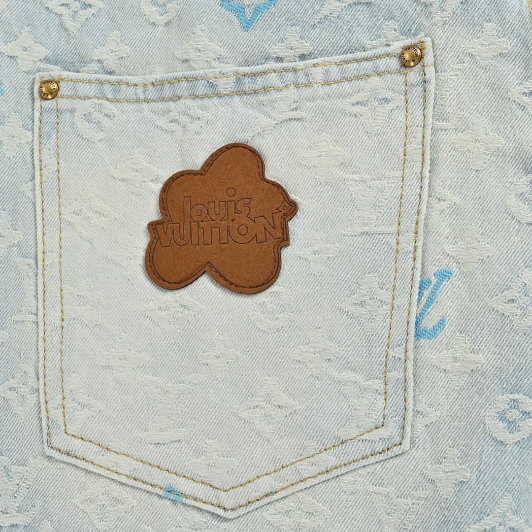 Louis Vuitton/路易威登 Tyler联名款老花提花刺绣牛仔裤