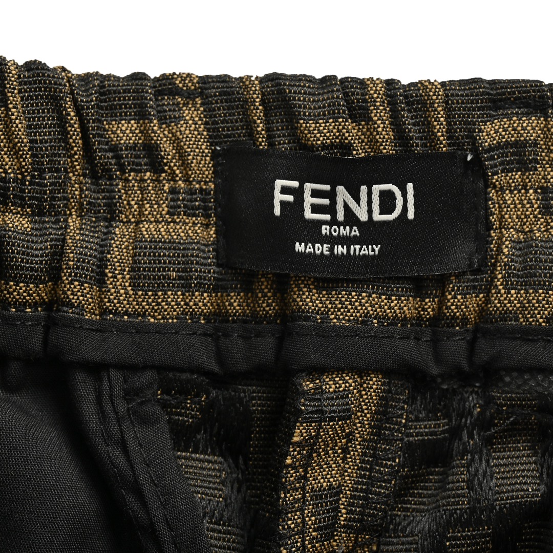 290 Fendi/芬迪 24ss 满印FF长裤 定制定染FF提花梭织面料