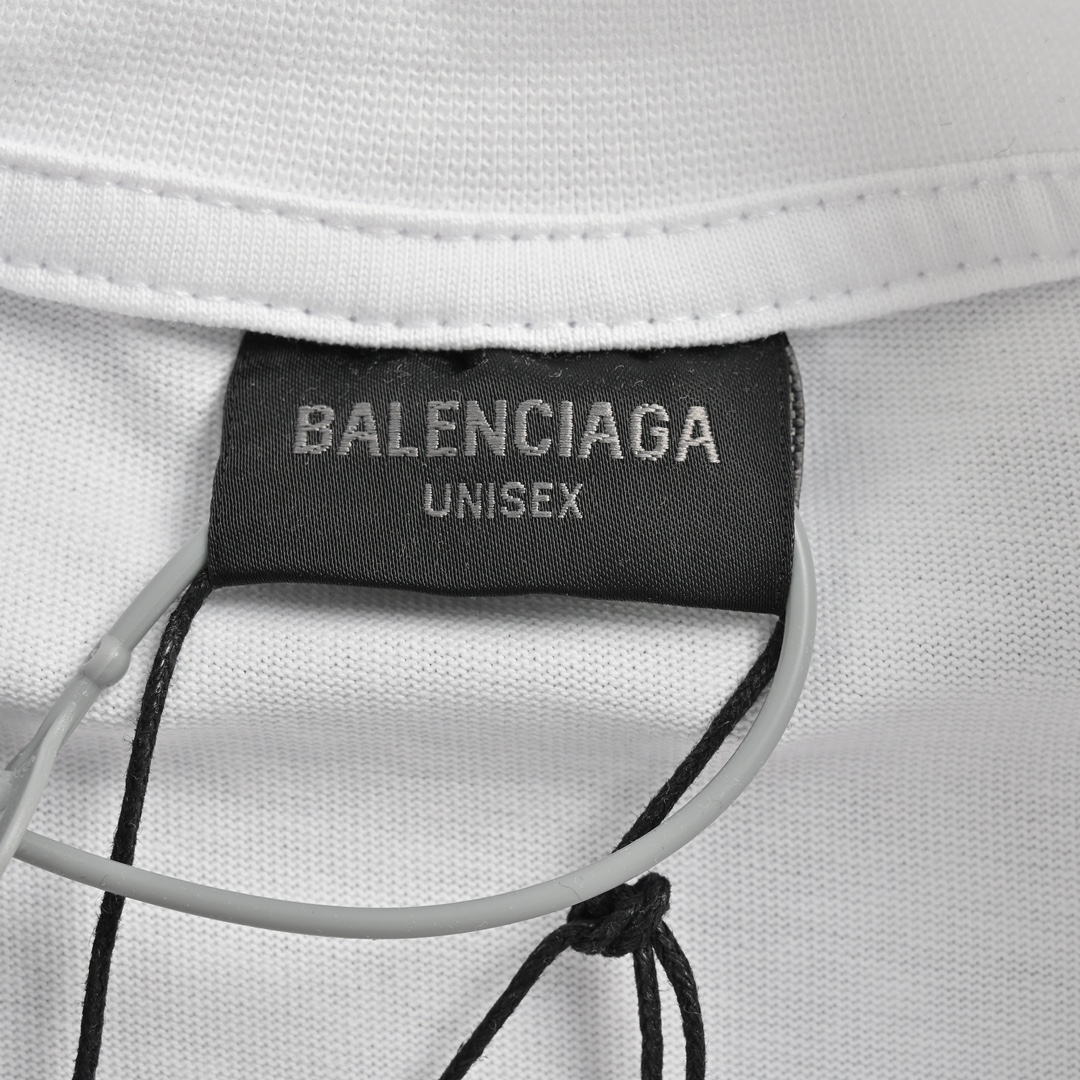 150 Balenciaga/巴黎世家 24ss 领口涂鸦字母印花短袖