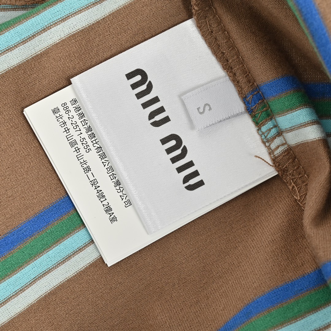 180 MIUMIU 缪缪 24ss 条纹平纹针织短袖