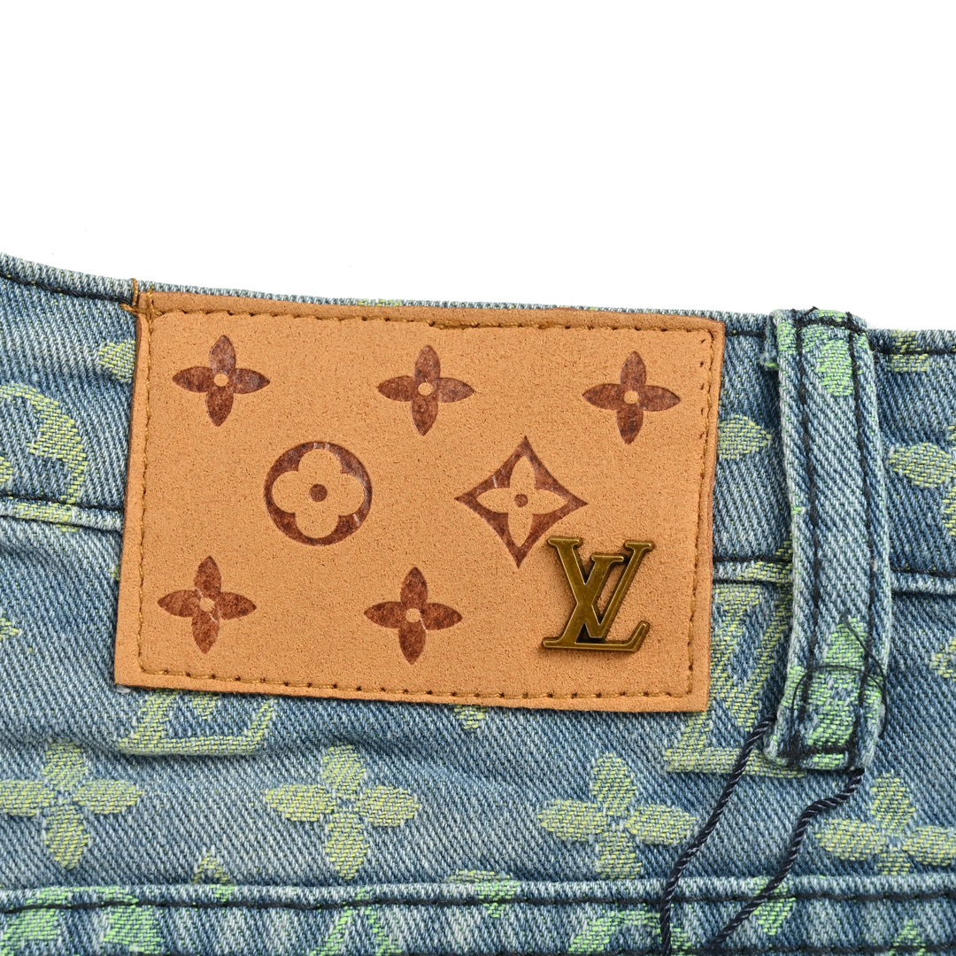 Louis Vuitton/路易威登 24ss 满印渐变牛仔短裤