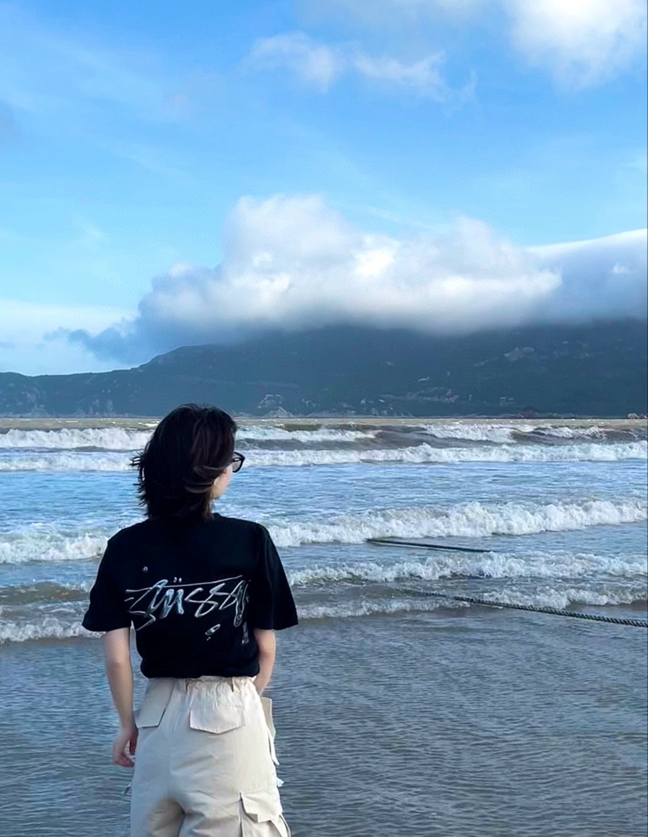 StussyStussy 24ss mercury print short-sleeved upper body effect