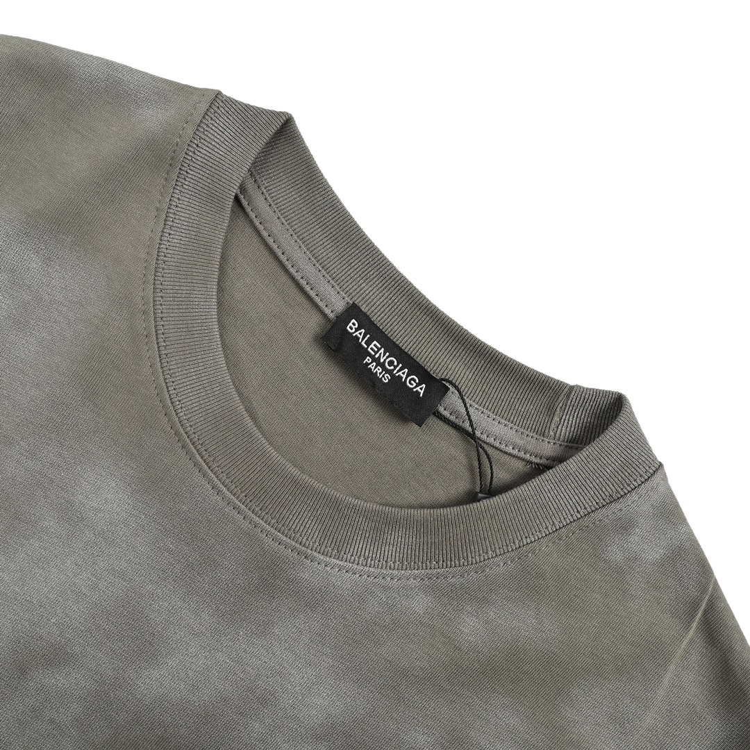 Balenciaga/巴黎世家 24ss 刺绣可乐泥染短袖