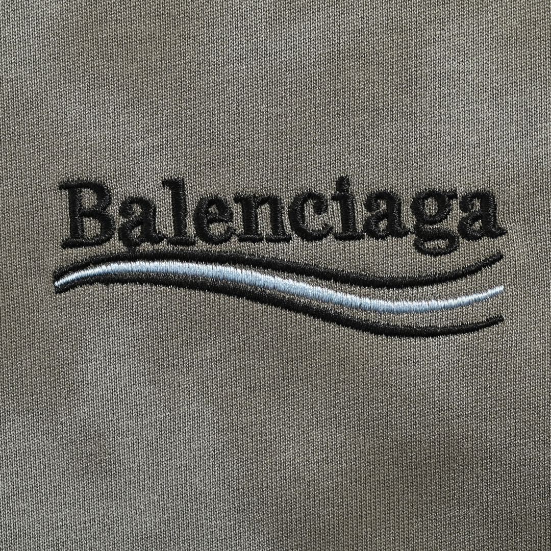 Balenciaga/巴黎世家 24ss 刺绣可乐泥染短袖