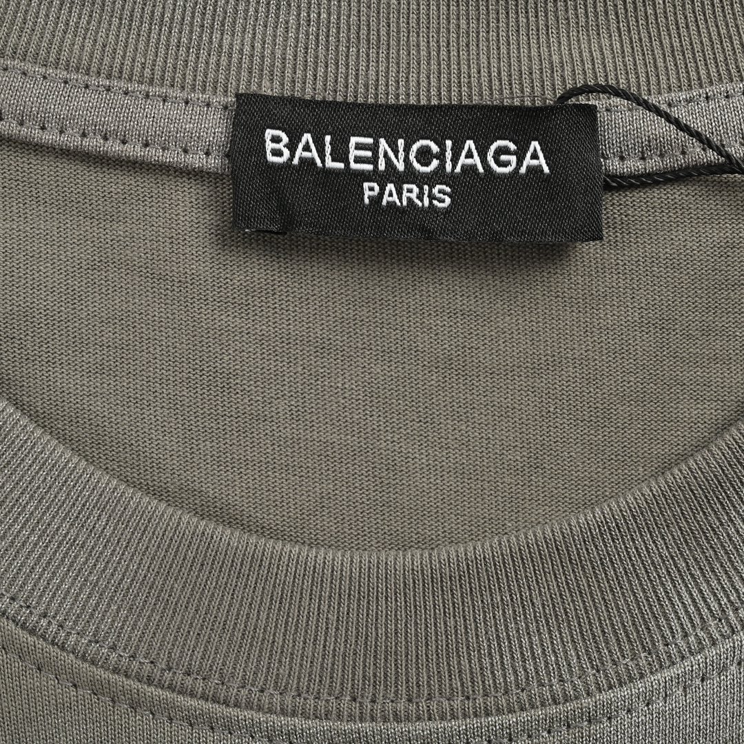 Balenciaga/巴黎世家 24ss 刺绣可乐泥染短袖
