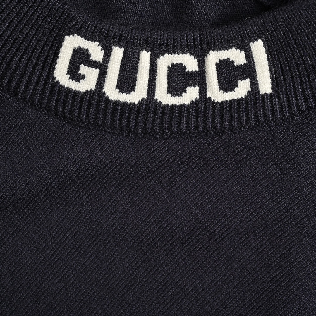 Gucci/古驰 24ss 领口字母提花针织短袖