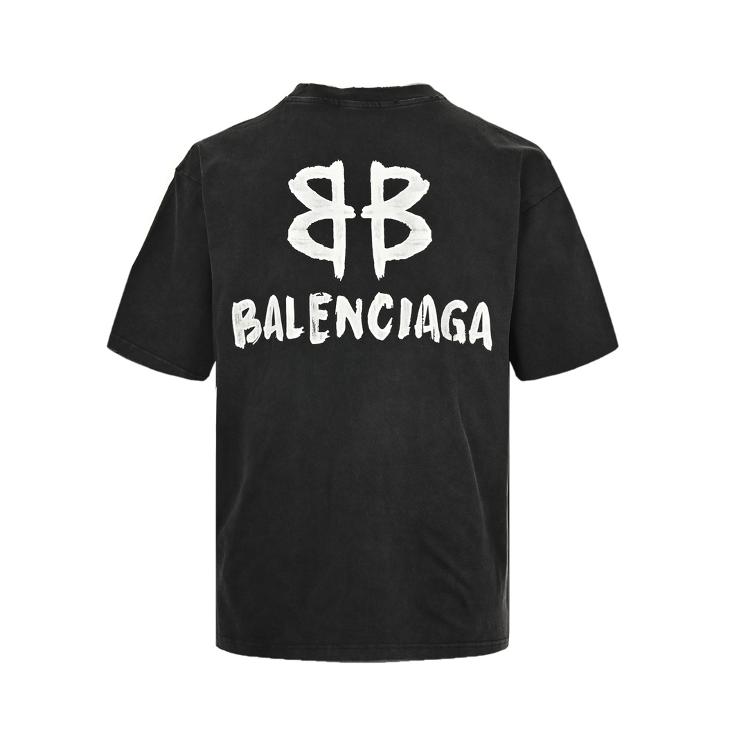 Balenciaga/巴黎世家 背后双B印花圆领短袖