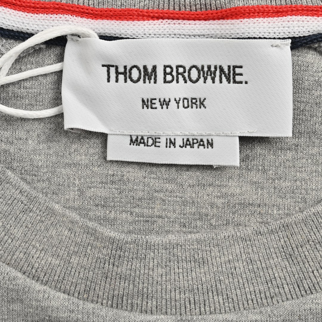 Thom Browne/汤姆布朗 袖口侧边色织四杠短袖