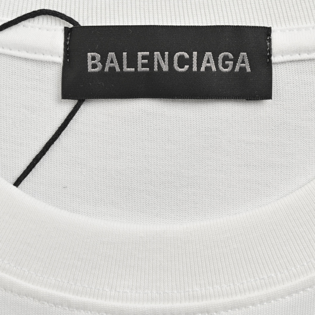 Balenciaga/巴黎世家 24ss 彩标logo印花短袖