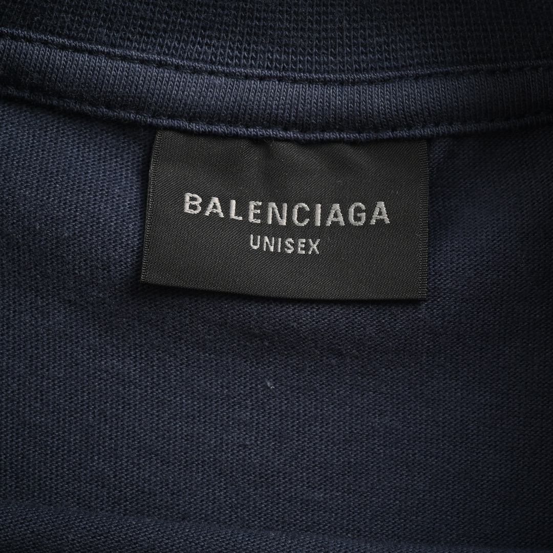 Balenciaga/巴黎世家 24ss 蓝色3M印花水洗短袖