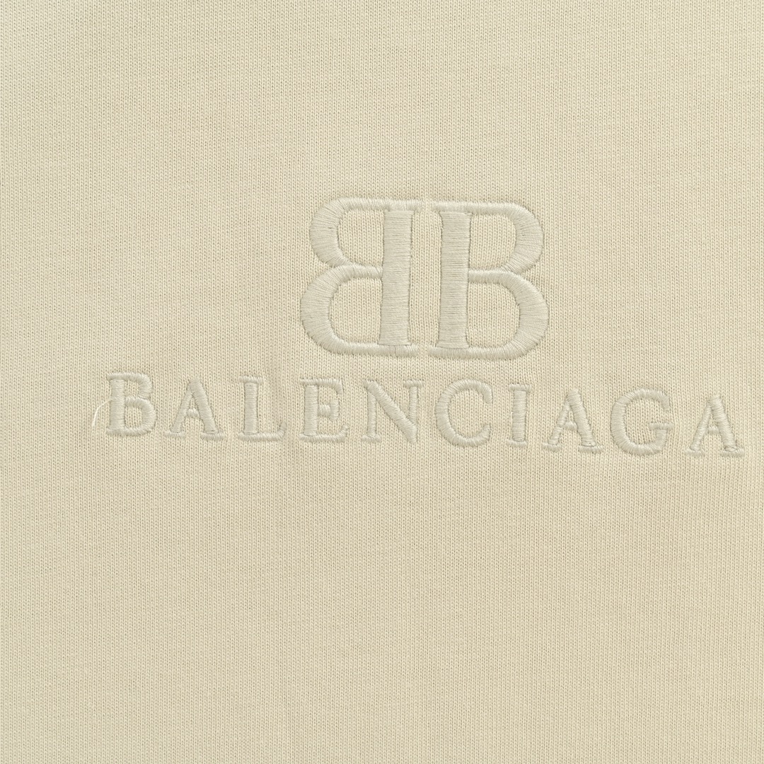 Balenciaga/巴黎世家 24ss 双B刺绣短袖