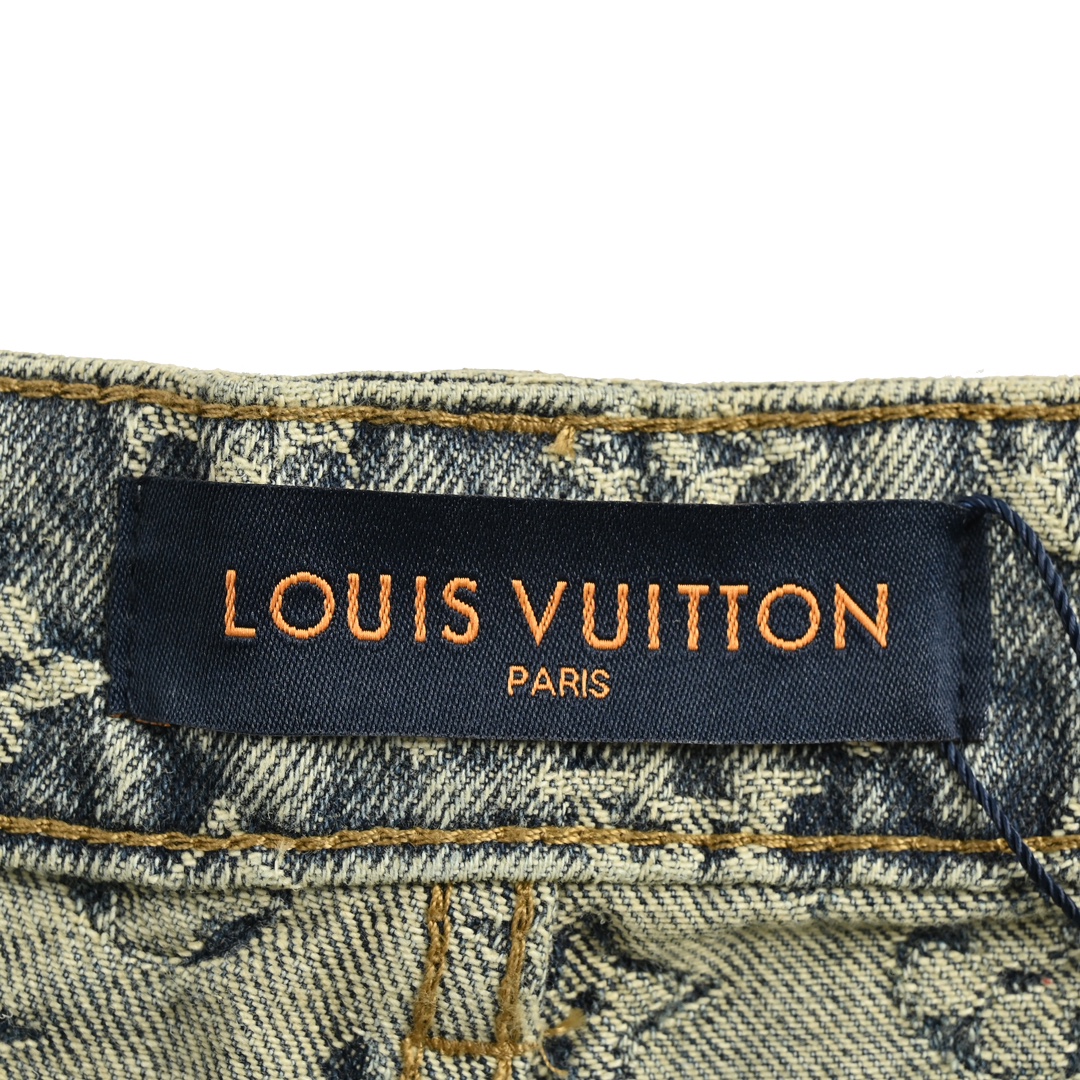 Louis Vuitton/路易威登 24ss 满印老花提花水洗牛仔短裤