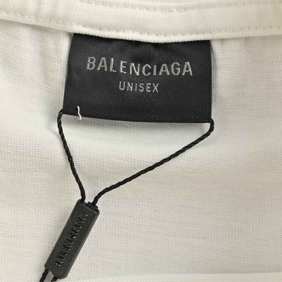 Balenciaga/巴黎世家 24ss 破坏下摆流苏双B刺绣短袖