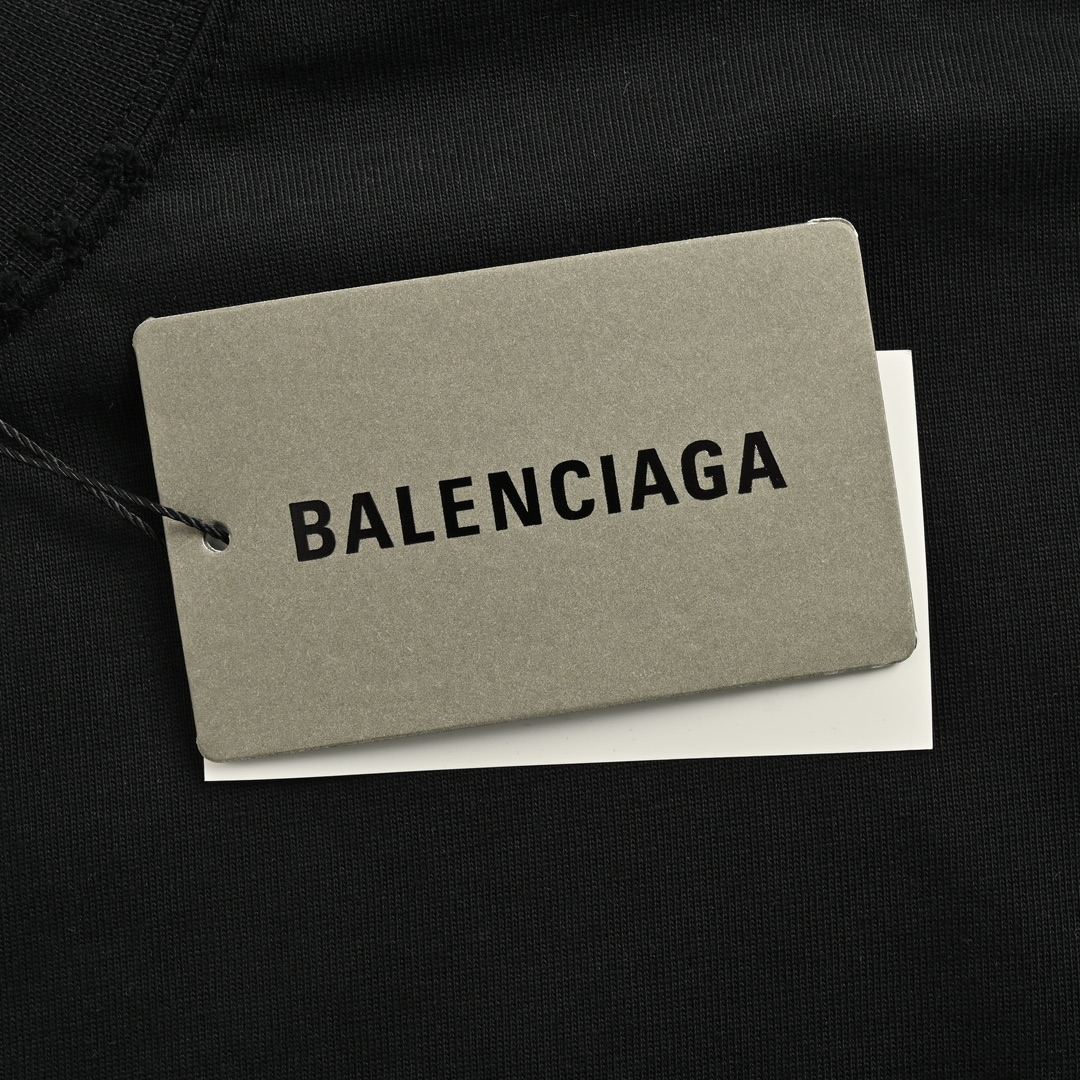 Balenciaga/巴黎世家 24ss 大B标识字母毛刷绣短袖