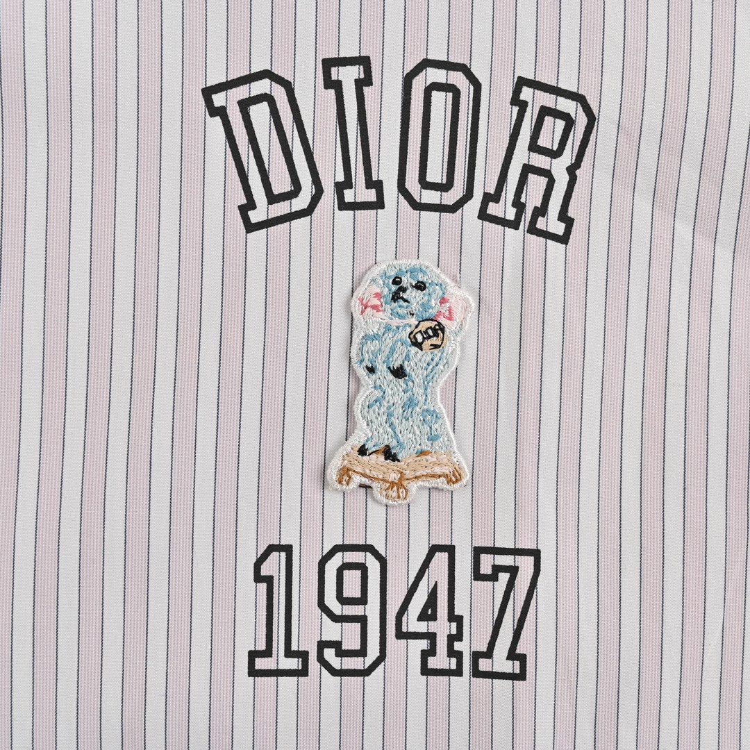 Dior/迪奥 24ss 1947系列刺绣条纹衬衫