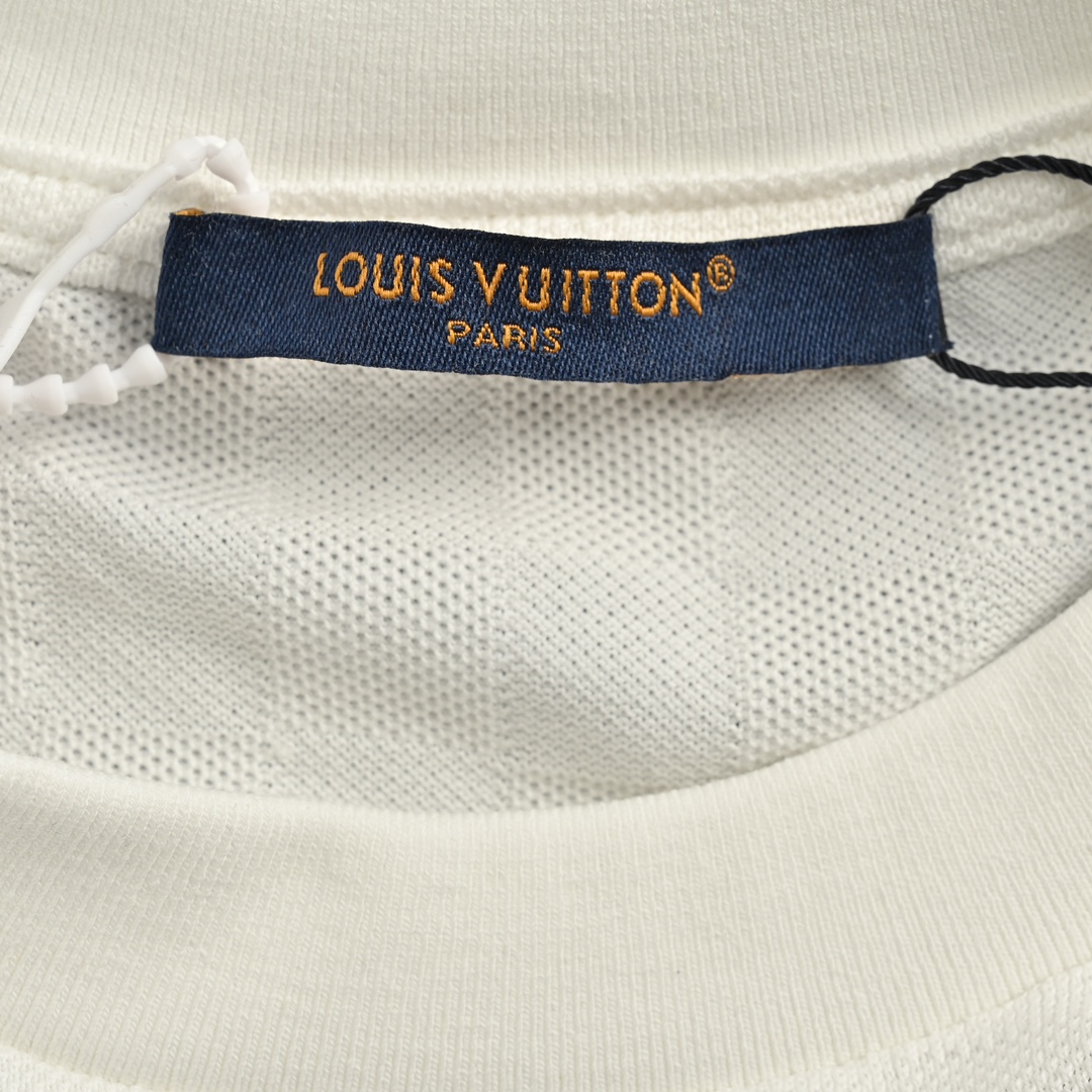 Louis Vuitton/路易威登 24ss 珠地棋盘格刺绣字母短袖