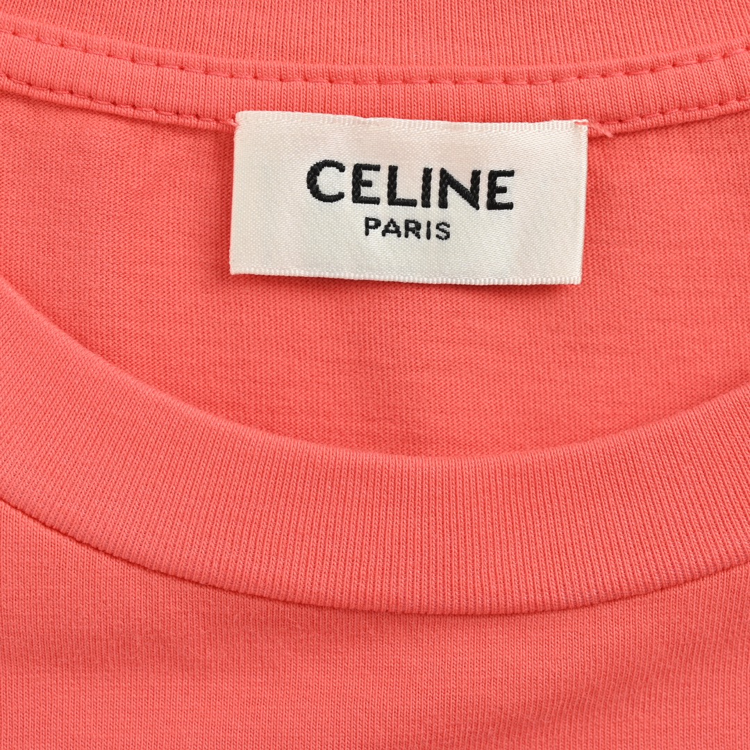 Celine/赛琳 24ss 渐变字母印花短袖 胸前字母logo印花