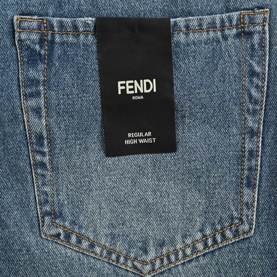 Fendi/芬迪 24ss 金属FF牛仔长裤