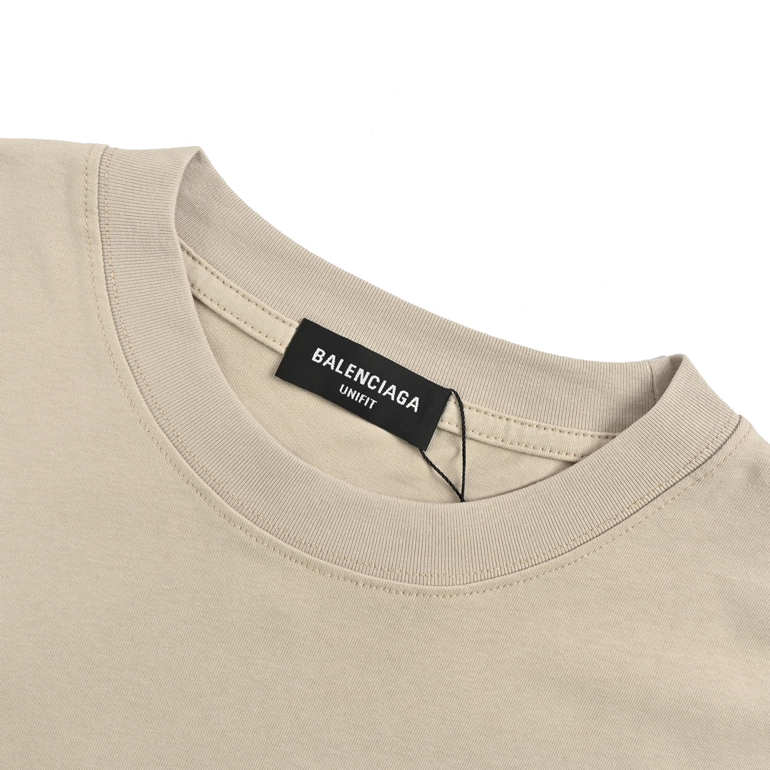 Balenciaga/巴黎世家 24ss 流苏瀑布印花短袖 白色 黑色 灰色