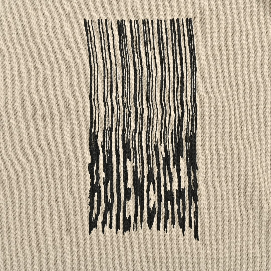 Balenciaga/巴黎世家 24ss 流苏瀑布印花短袖 白色 黑色 灰色