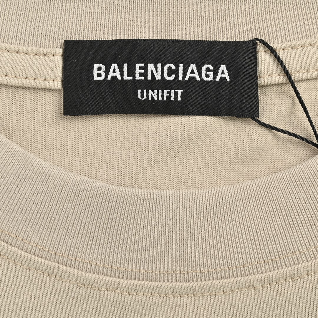 Balenciaga/巴黎世家 24ss 流苏瀑布印花短袖 白色 黑色 灰色