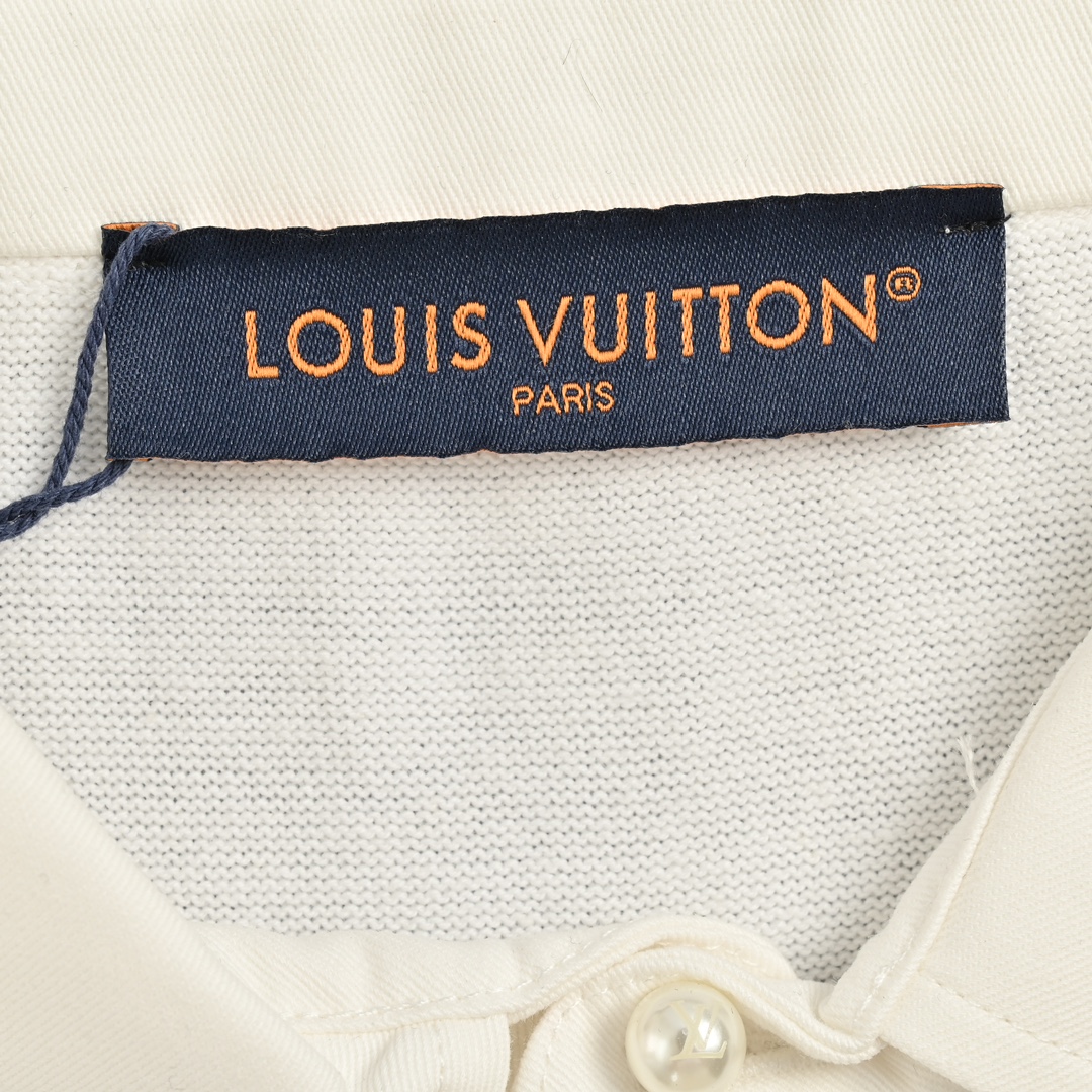 Louis Vuitton/路易威登 24ss 珍珠扣马球拼接针织Polo短袖