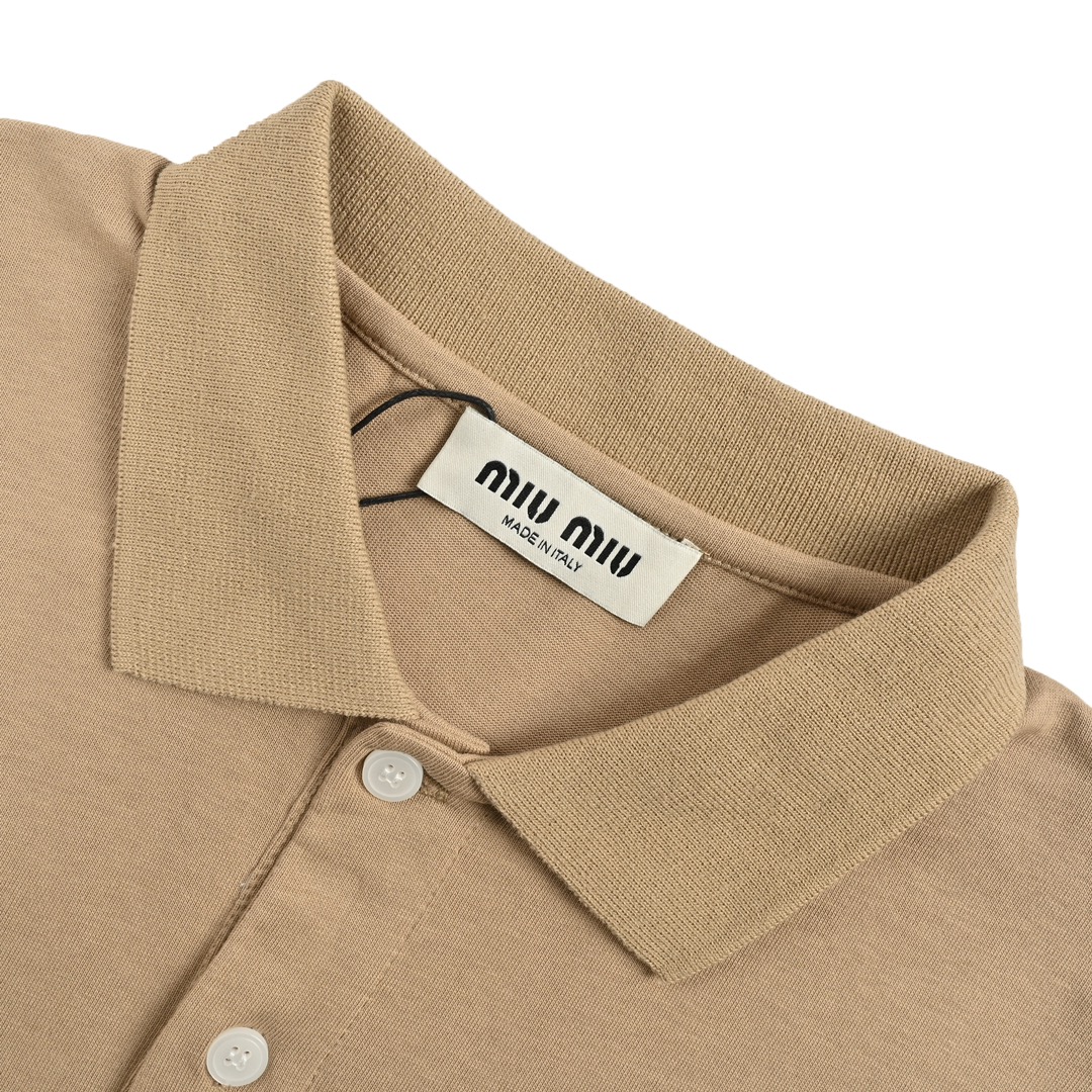 Miumiu/缪缪 24ss 刺绣字母Polo短袖