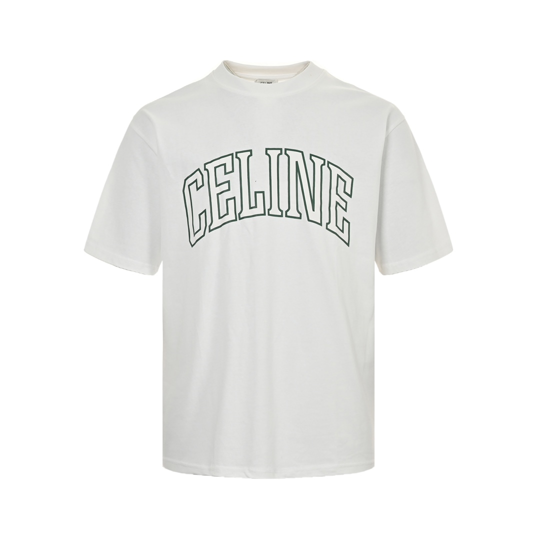 Celine/赛琳 24ss 弧形字母印花短袖