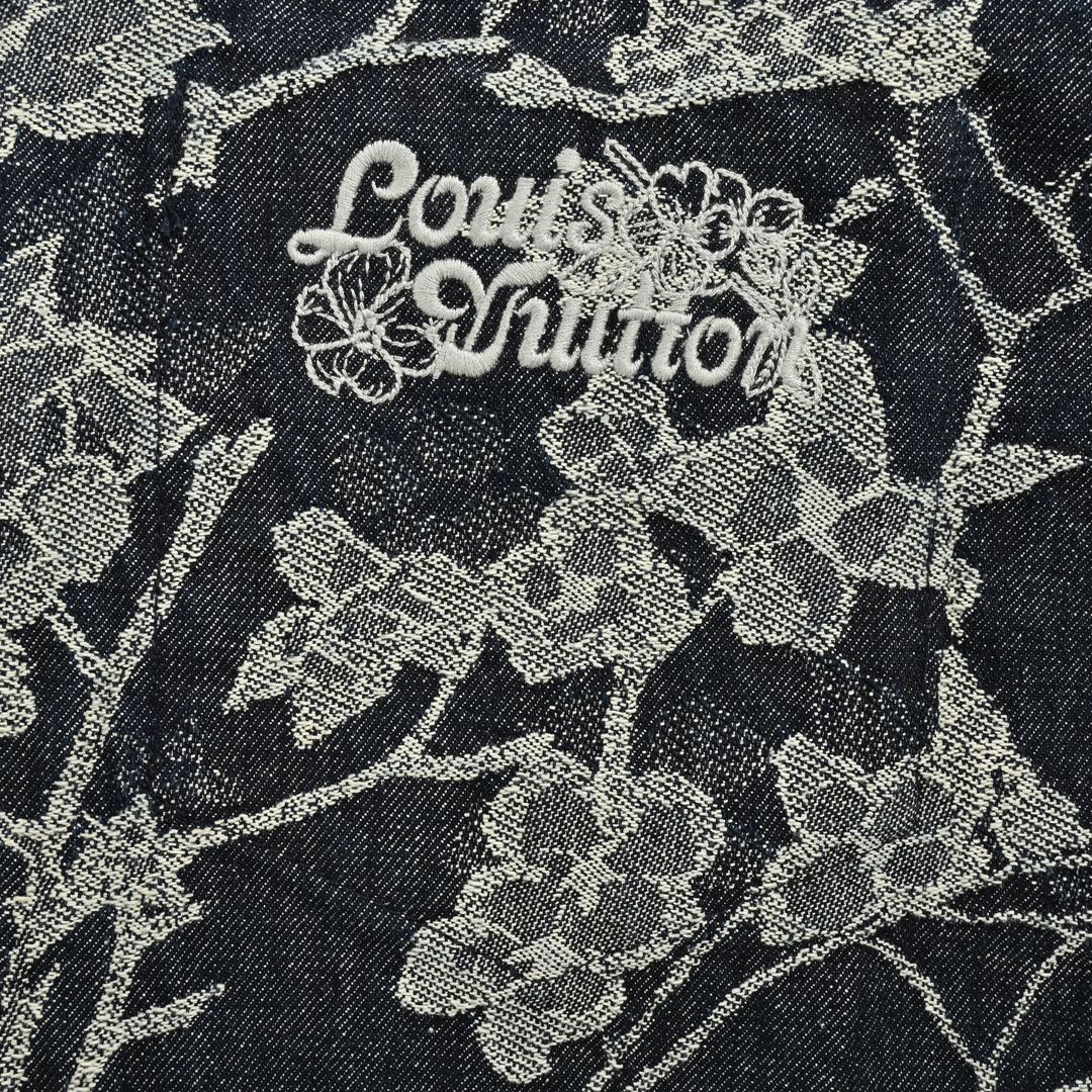 Louis Vuitton/路易威登 24ss WAVES花卉提花牛仔短袖衬衫