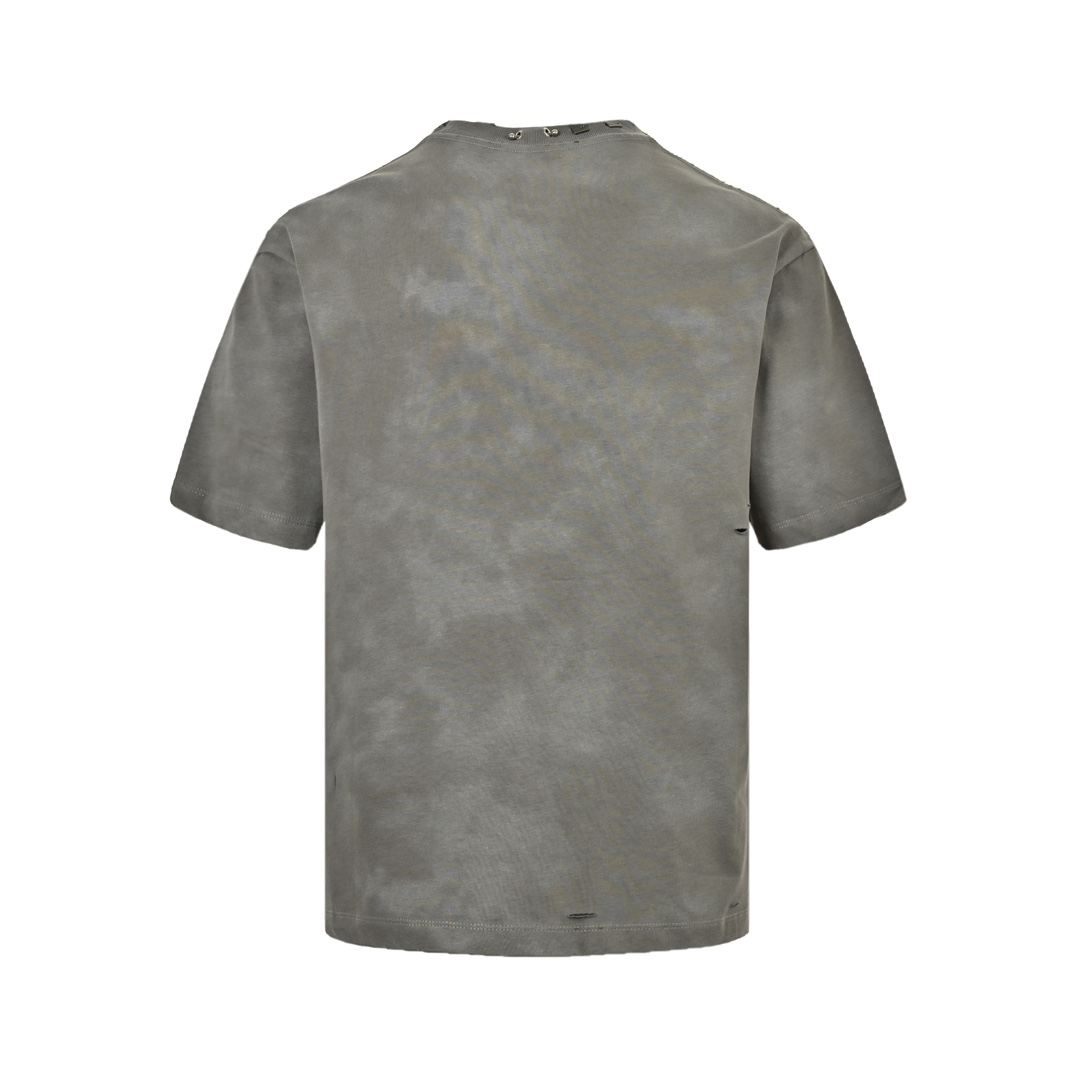 Balenciagag/巴黎世家 23ss 铆钉穿刺水洗破洞短袖