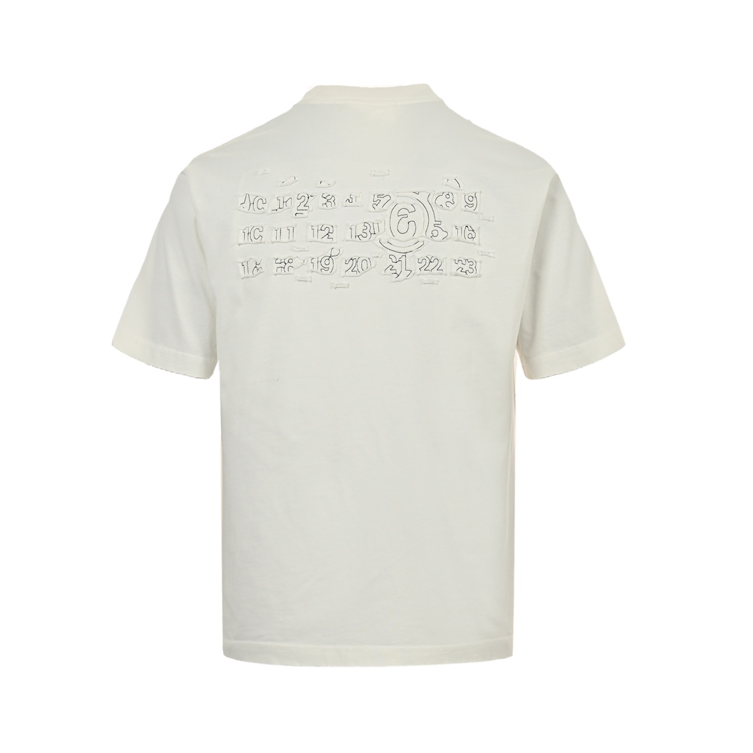 Maison Margiela/马吉拉 24ss 斑驳数字字母贴布绣短袖