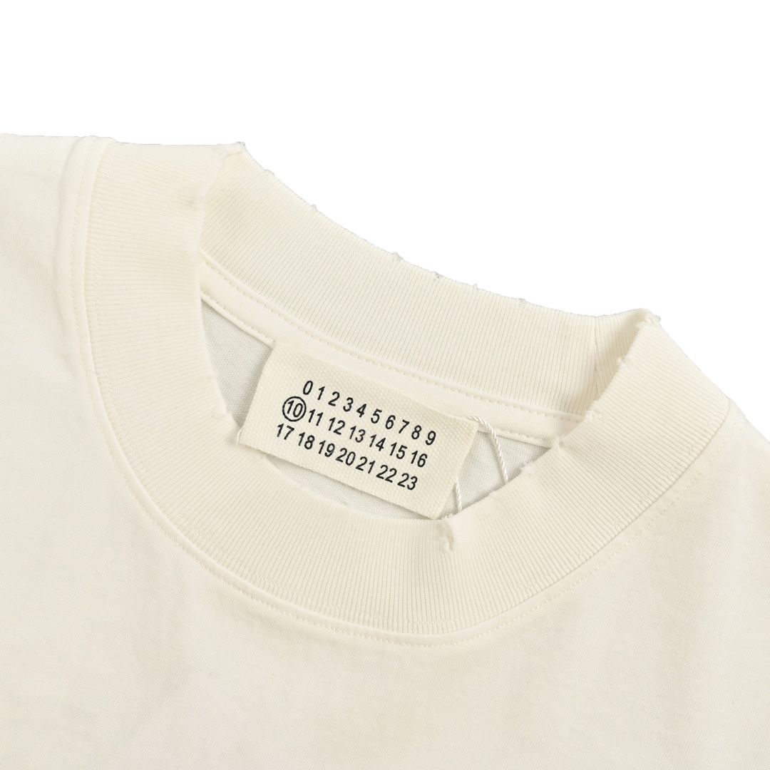 Maison Margiela/马吉拉 24ss 斑驳数字字母贴布绣短袖