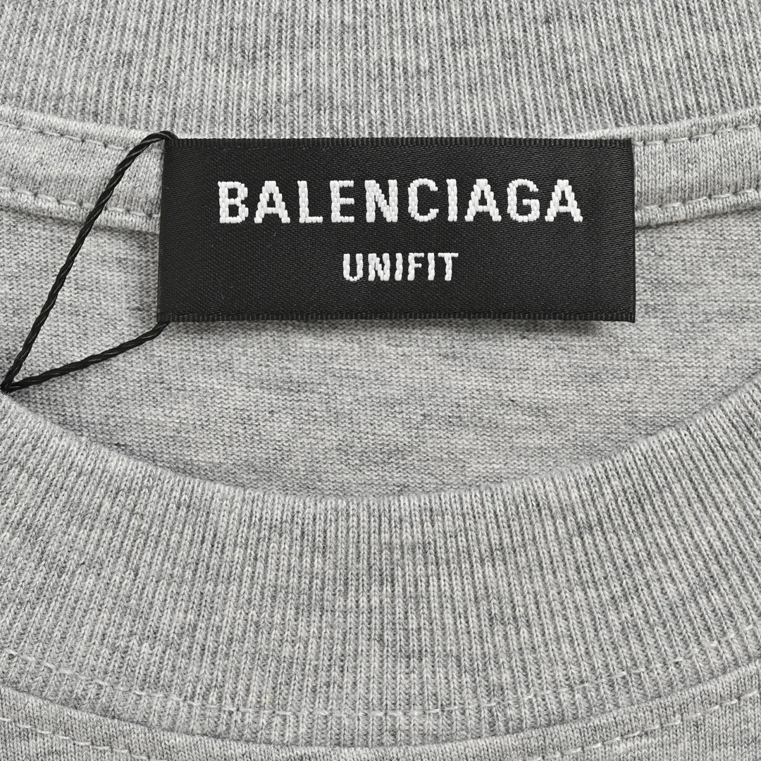 Balenciaga/巴黎世家 24ss 黑胶带字母印花短袖