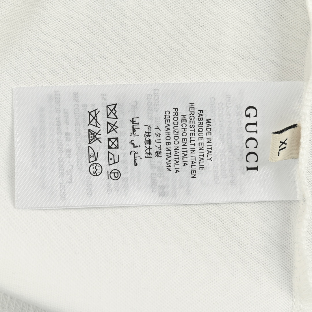 Gucci/古驰 24ss 红绿拼色刺绣字母短袖