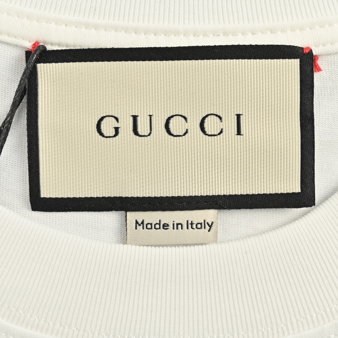 Gucci/古驰 24ss 红绿拼色刺绣字母短袖