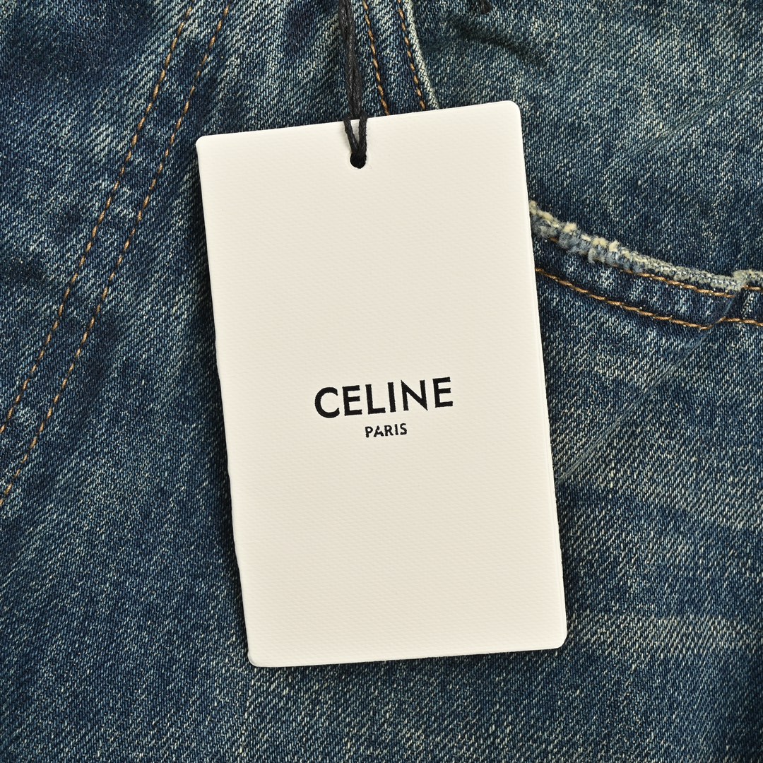 Celine/赛琳 Wesley 水洗破洞牛王牛仔裤