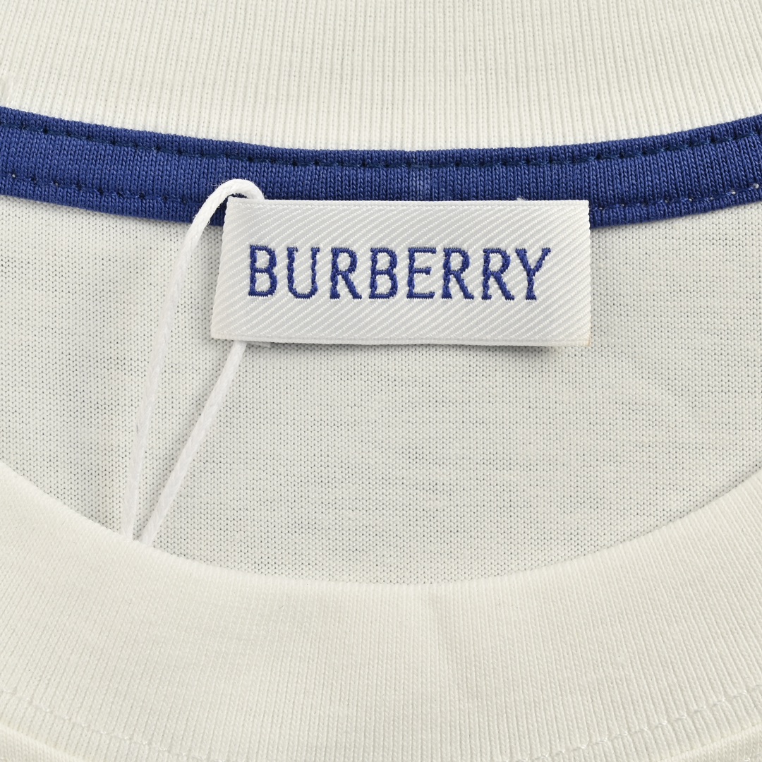 Burberry/巴宝莉 24ss 蓝色战马刺绣小标短袖