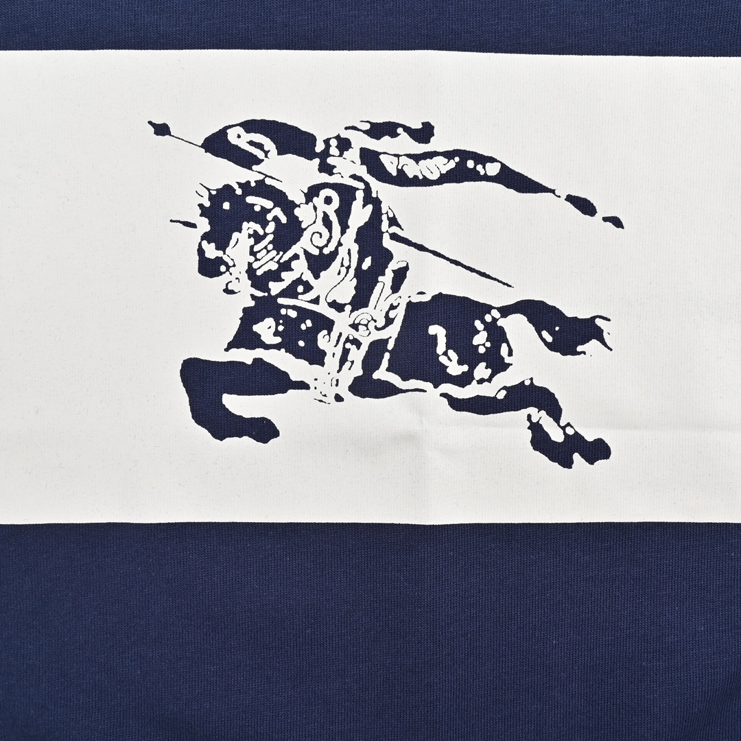 Burberry/巴宝莉 24ss 白色横条战马印花短袖