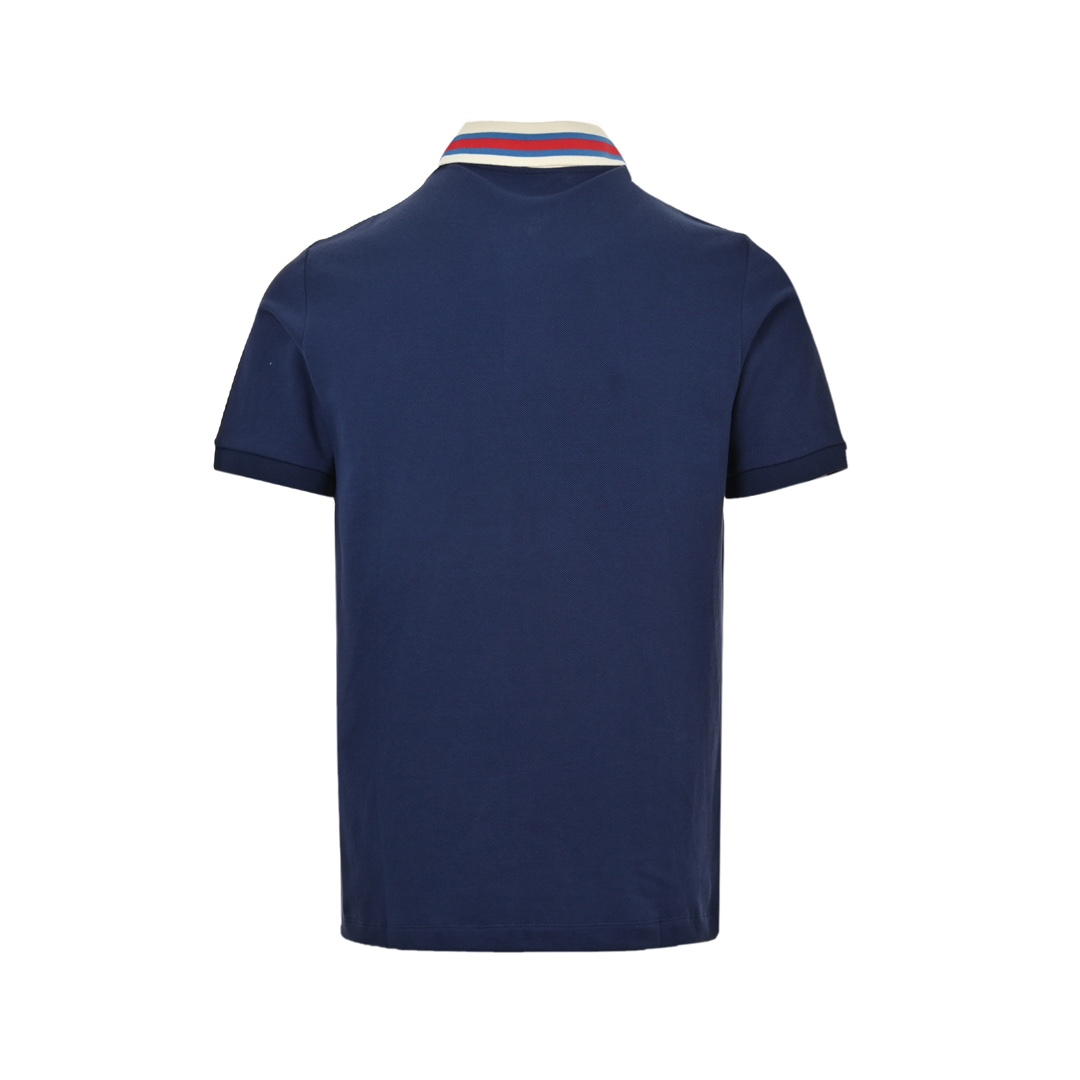Gucci/古驰 24ss 领口条纹双G刺绣Polo短袖