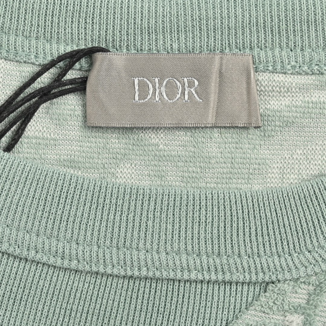 Dior/迪奥 24ss 满印老花提花毛巾短袖 CD 24SS 毛巾棉满印提花短袖（绿色）