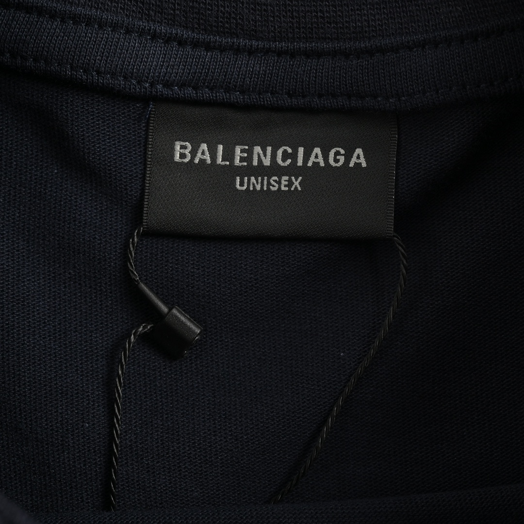 Balenciaga/巴黎世家 24ss 爆裂纹龟裂字母印花短袖