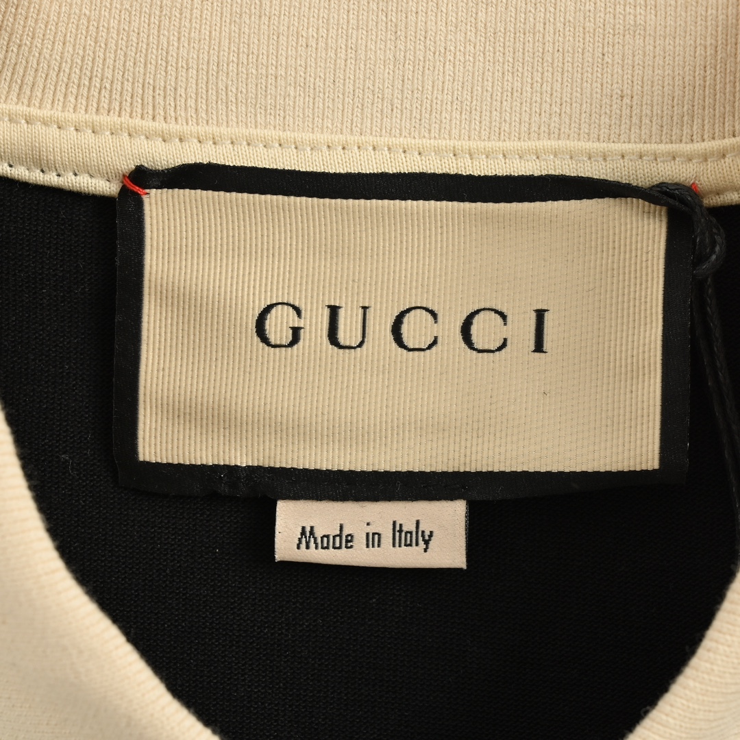 Gucci/古驰 24ss 肩膀红绿织带Polo短袖