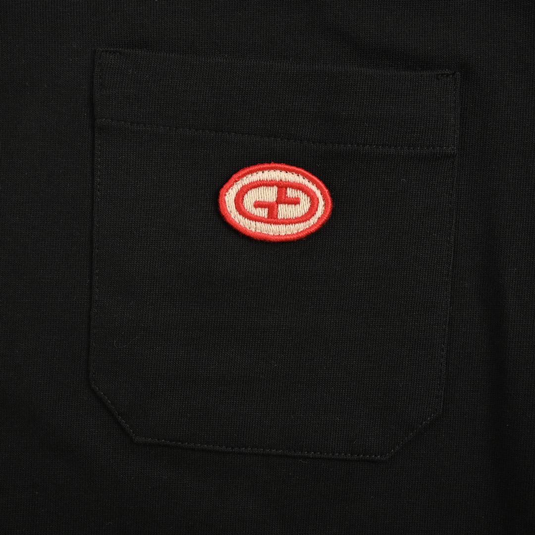 Gucci/古驰 24ss 肩膀红绿织带Polo短袖