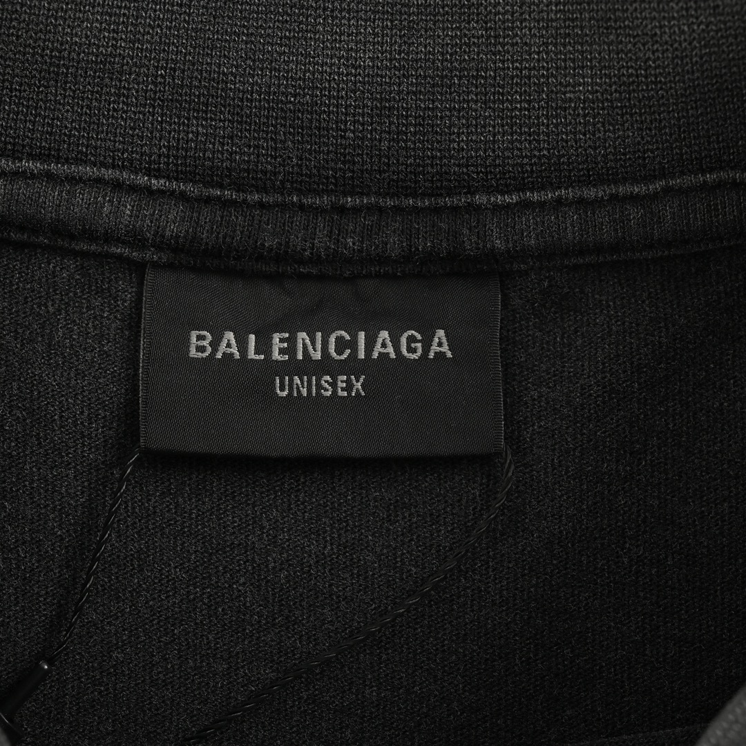 Balenciaga/巴黎世家 24ss 做旧铁塔水洗短袖