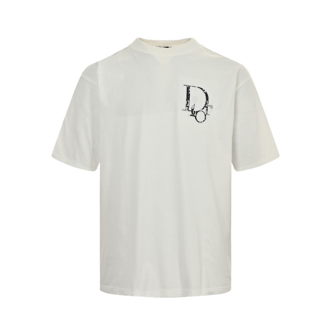 Dior/迪奥 24ss 老花刺绣logo拼接短袖