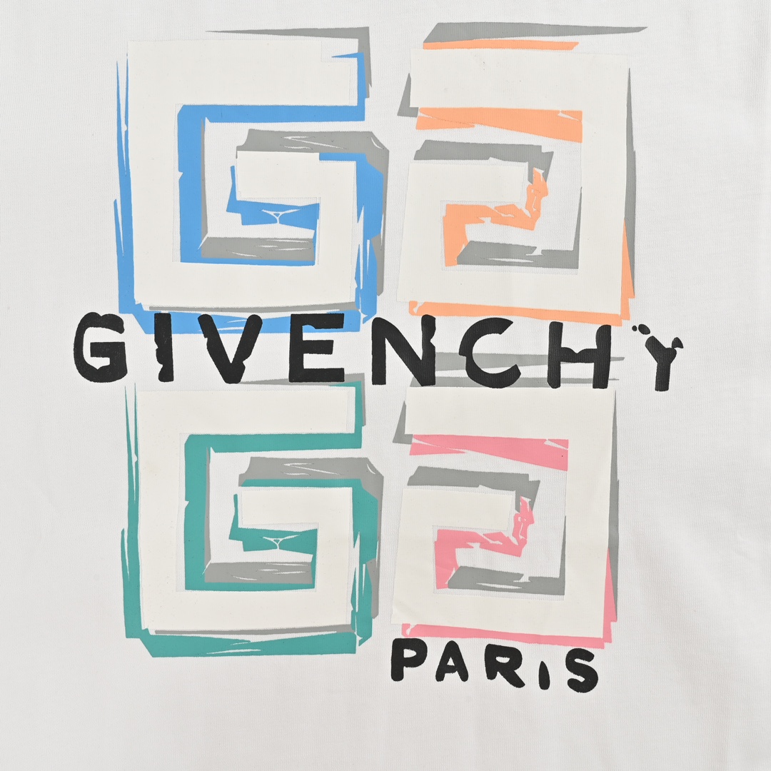 GIVENCHY/纪梵希 24ss 彩色涂鸦立体4G印花短袖