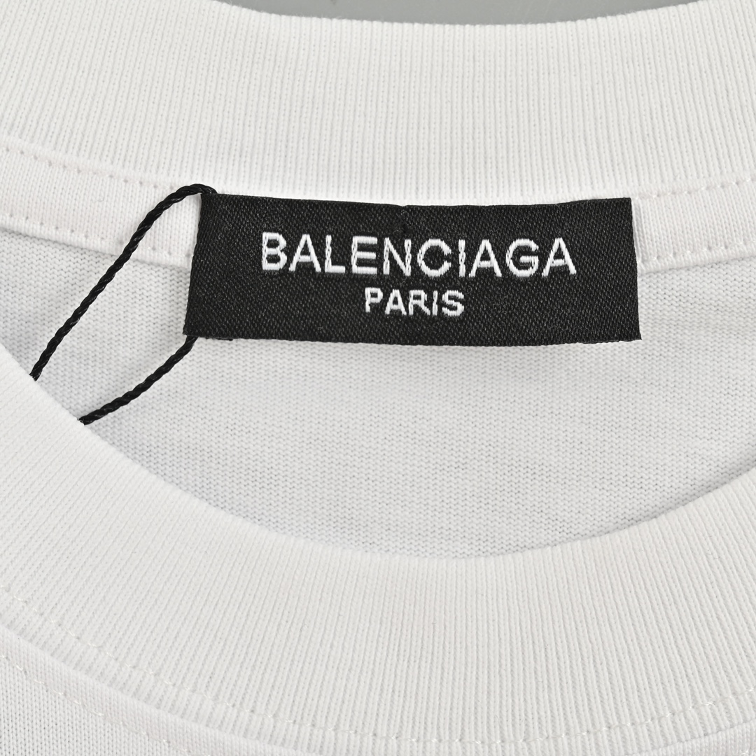 Balenciaga/巴黎世家 24ss 立体胶涂鸦字母印花短袖