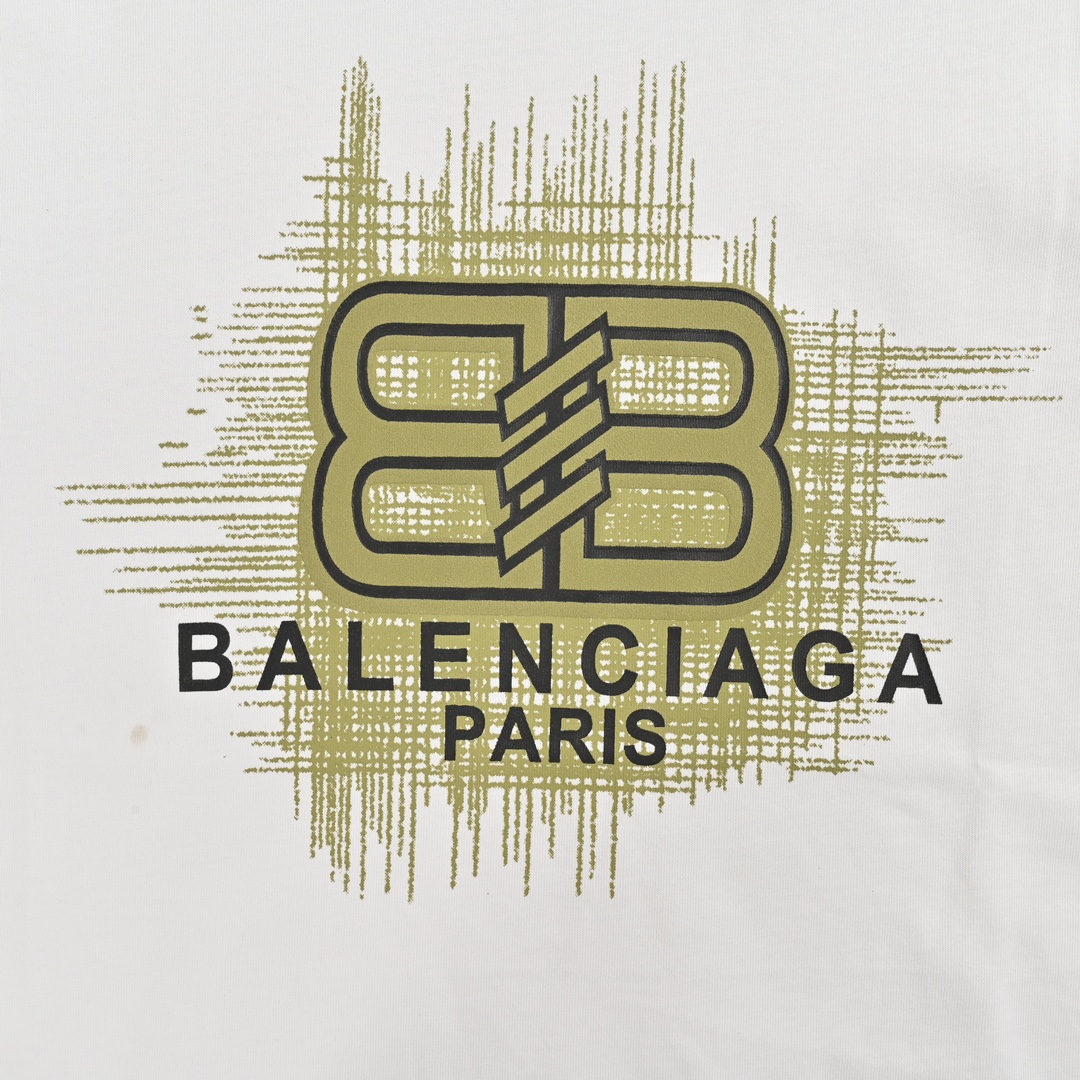 Balenciaga/巴黎世家 24ss 立体胶涂鸦字母印花短袖